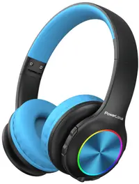 Căști pentru copii PowerLocus - PLED, wireless, negru/albastru