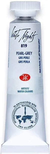 Vopsea de acuarelă Nevskaya Palitra Leningrad Nopți Albe - 819, Gri perlat, 10 ml