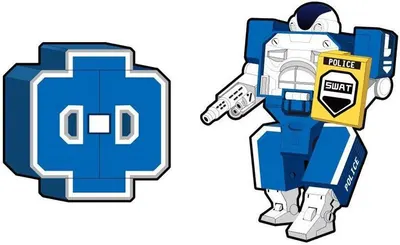 Jucărie pentru copii Raya Toys - Transformer Police Patrol, litera F