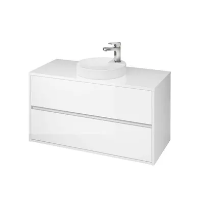 Dulap baie suspendat Cersanit Crea 100 cm pentru lavoar pe blat, alb