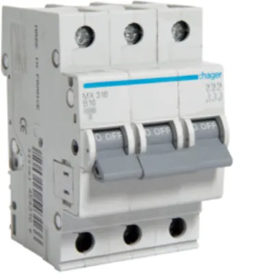 Disjunctor 3P, 16A, 4,5kA, B, 3M