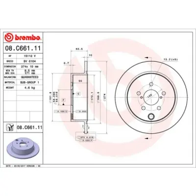 Disc frana BREMBO 08.C661.11