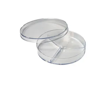 Set de 3 vase Petri cu 3 compartimente pentru probe de laborator