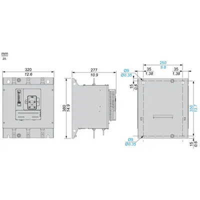 Demaror progresiv Altivar ATS480, 250 A, de la 208 pana la 690V AC, tensiune de comanda de la 110 pana la 230V AC
