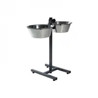 Stativ reglabil cu 2 castroane din inox 2 x 4,5 L 28 cm