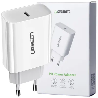 Incarcator retea Ugreen USB Power Delivery 3.0 Quick Charge 4.0+ 20W 3A, Alb (6957303804610)