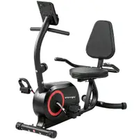 SPORTNOW Ergometru recumbent pentru acasă cu 8 trepte de rezistență reglabilă, frână magnetică, APP, senzor de puls, afișaj LCD, curele pentru picioare | Aosom Romania