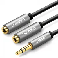 Adaptor Audio Splitter 3.5mm - 2 x 3.5mm UGREEN AV123 2in1, 0.2m, Gri