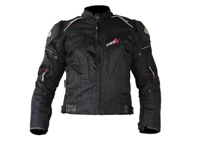 Geaca moto textila scurta PGS 12-13-2750, protectii coloana, coate si umeri, culoare negru, marime XL
