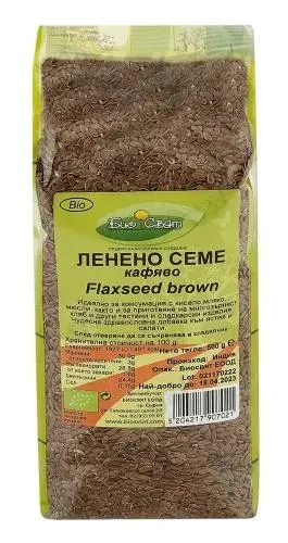 Semințe bio de in, maro, 500 g, Biosvyat