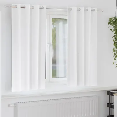 vidaXL Perdele Opaque cu Inel 2 buc. Alb pur 175 x 140 cm Poliester