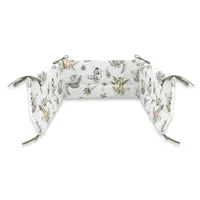 Aparatoare pentru patut, Qmini, Din bumbac certificat Oeko Tex Standard 100, 210X30 cm, Cu panglici, Safari