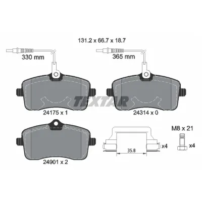 Set placute frana, frana disc TEXTAR 2417501