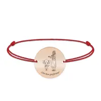 Docent - Bratara personalizata snur fetita si profesoara/educatoare/invatatoare din argint 925 placat cu aur roz