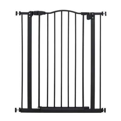PawHut Barieră de securitate pentru câini extensibilă 74-80 cm închidere automată fixare cu presiune fără găurire negru | Aosom Romania