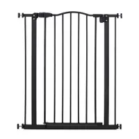 PawHut Barieră de securitate pentru câini extensibilă 74-80 cm închidere automată fixare cu presiune fără găurire negru | Aosom Romania