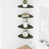 vidaXL Raft Suspendat pentru Colț 4 buc. Verde măsliniu 18 x 18 x 2 cm