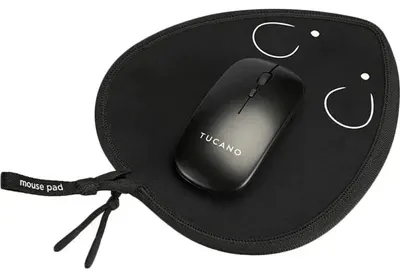 Mouse wireless și mousepad Tucano - Topo, optic, wireless, negru