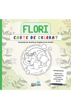 Carte de colorat. Flori