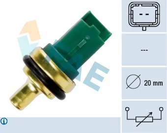 Senzor temperatura lichid racire (numar pini: 2, verde) potrivit VOLVO C30, C70 II, S40 II, S60 II, S80 II, V40, V50, V60 I, V70 III; CITROEN BERLINGO, BERLINGO MULTISPACE 1.25-2.2D 03.98