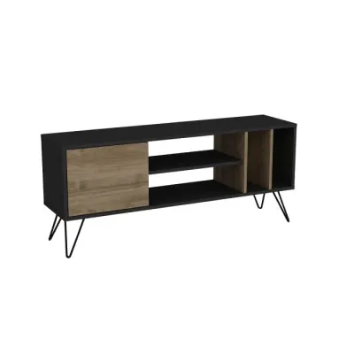 Comoda TV MISTICO, nuc + negru, 140x35,5x58,7 cm