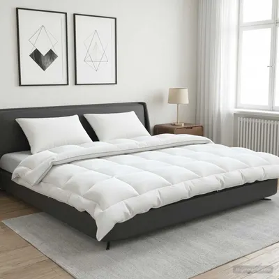 vidaXL Pilotă TRIER 220x260 cm 4 anotimpuri 350 GSM Alb Hipoalergenic