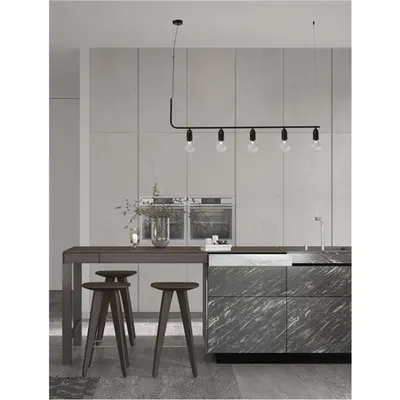Lampa suspendata VEDA Negru Metal & Sticla clara LED G9 5x6 Wat 230 Volt IP20 Fara bec