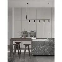 Lampa suspendata VEDA Negru Metal & Sticla clara LED G9 5x6 Wat 230 Volt IP20 Fara bec