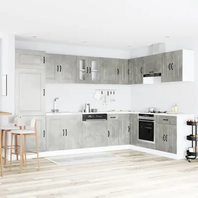 vidaXL Dulap de bucătărie Kalmar Gri din beton 80 x 46 x 81,5 cm