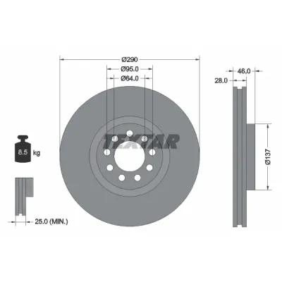 Disc frana TEXTAR 92155700