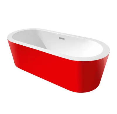 Cada baie freestanding Bella WB-814 acril 170 x 80 x 58 cm rosu
