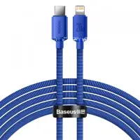 Cablu Date si Incarcare USB-C - Lightning Baseus Crystal Shine Series CAJY000203, 20W, 1.2m, Albastru