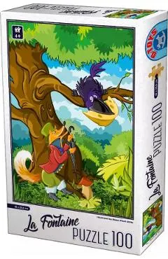 Puzzle 100: La Fontaine. Vulpea si corbul