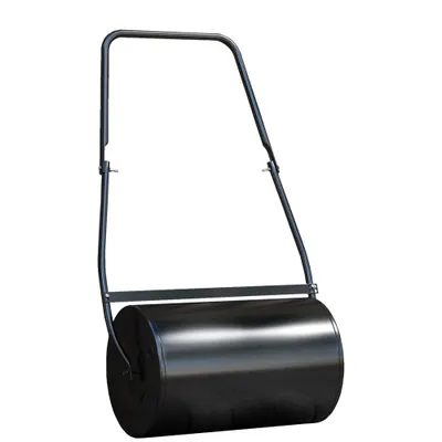 DURHAND Rulou pentru gazon, rulou de grădină, umplere cu 38 L de apă sau nisip, 60 x 32 x 105 cm, negru | Aosom Romania