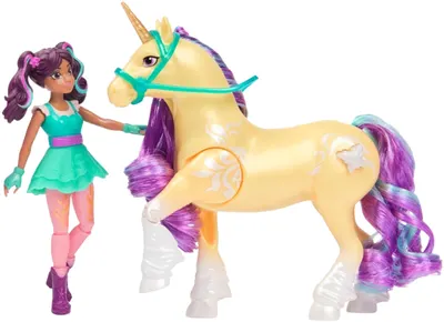 Set de joacă Spin Master Unicorn Academy - Ava și Leaf, cu efecte de iluminare