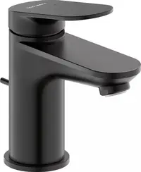 Baterie lavoar Duravit Wave WA1010001046, marime S, cartus ceramic, monocomanda, 137 mm, ventil, Negru mat
