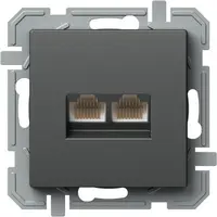 Logiq Priza Date Dubla 1P RJ45 CAT5e Antracit, TEM Modul TEM-KQ39ATXO-U