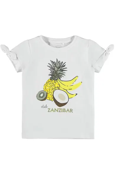 Tricou fete - Bumbac/Elastan - Alb