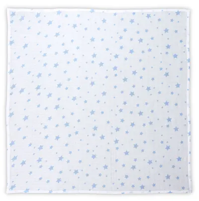Scutec din bumbac Lorelli - 80 x 80 cm, ploaie de stele albastre