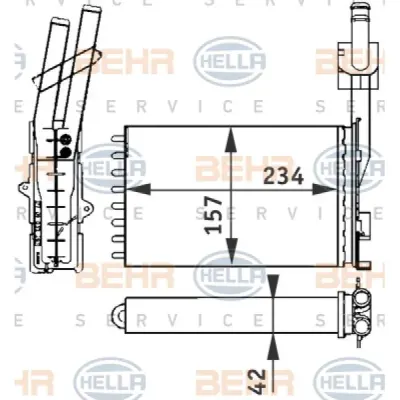 Schimbator caldura, incalzire habitaclu HELLA 8FH 351 313-051