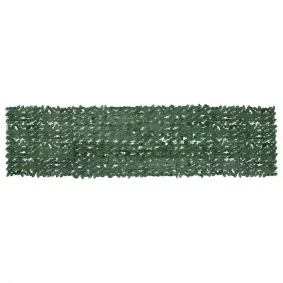 vidaXL Paravan de balcon, frunze verde închis, 400x100 cm