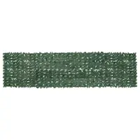 vidaXL Paravan de balcon, frunze verde închis, 400x100 cm