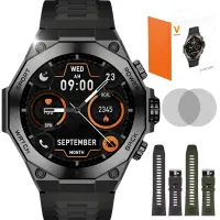 Ceas Smartwatch Barbati IRONFIT, Ecran AMOLED 1.43", Fitness, Sport, Apel Bluetooth, Notificari Limba Romana, Microfon HD, Rezistent Apa 5ATM, 2 Curele Incluse, Negru