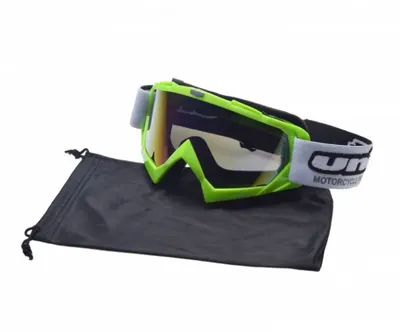 Ochelari motocross atv enduro Unit, culoare rama verde, lentila fumurie curcubeu