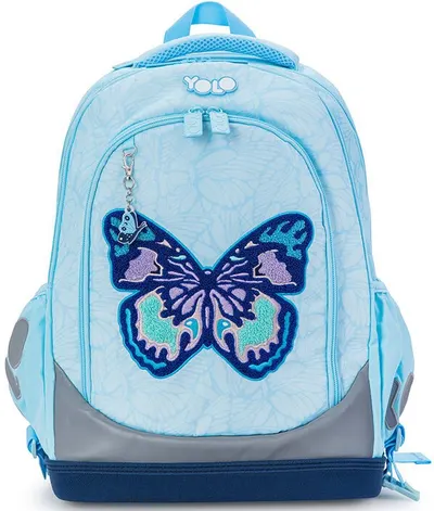 Ghiozdan școlar YOLO Pro - Butterfly, cu 2 compartimente si un buzunar termic