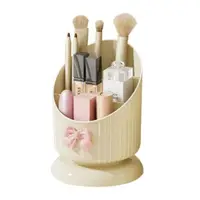 Organizator pentru pensule, crem cu fundiță roz, 15,8 x 11 cm, Ecarla