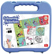 Puzzle de colorat Educa din 50 de piese - Domino cu animale, cu 6 carioci