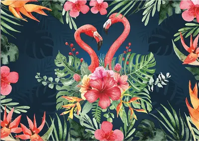 Bloc de desenat №4 Rainbow - Flamingos In Love, 190 g, 10 coli