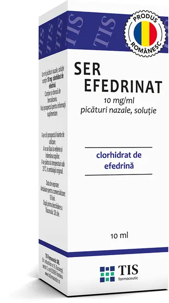 Ser efedrinat 10mg/ml picaturi nazale 1%, 10ml, Tis Farmaceutic