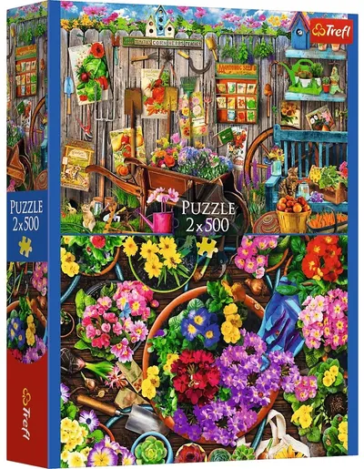 Puzzle Trefl din 2 x 500 piese - Lucrări la grădină